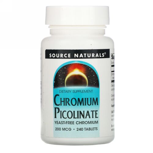 Source Naturals, ピコリン酸クロム, 200 mcg, 240 錠