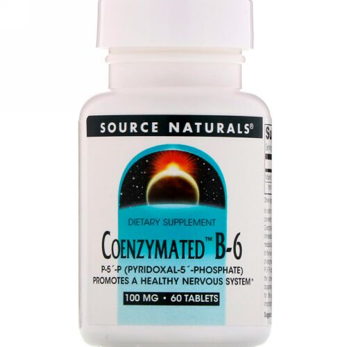 Source Naturals, Coenzymated™（コエンザイメイテッド）B-6、100mg、60錠