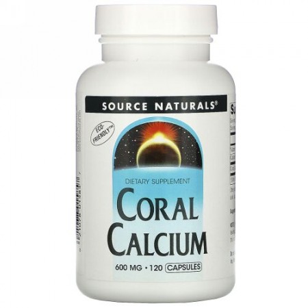 Source Naturals, コーラルカルシウム, 600 mg, 120 カプセル