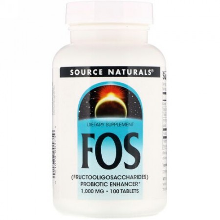Source Naturals, フラクトオリゴ糖（FOS）、1,000mg、100粒