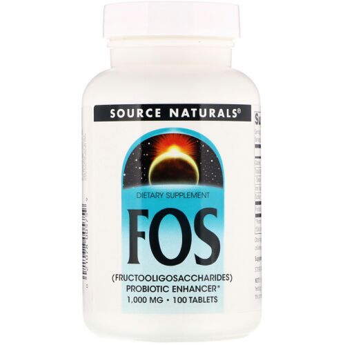Source Naturals, フラクトオリゴ糖（FOS）、1,000mg、100粒