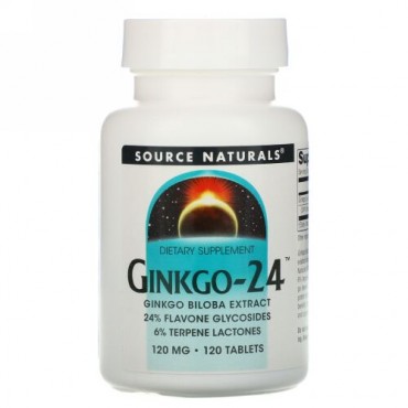 Source Naturals, 銀杏-24、 120 mg、 120タブレット