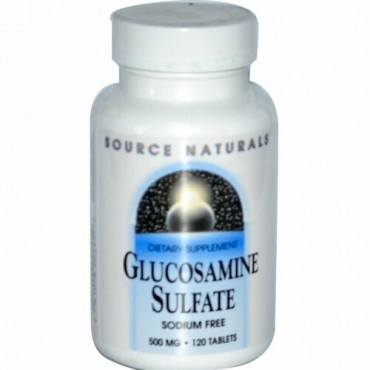 Source Naturals, グルコサミン硫酸, ナトリウムフリー, 500 mg, 120 錠剤