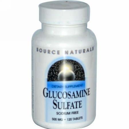 Source Naturals, グルコサミン硫酸, ナトリウムフリー, 500 mg, 120 錠剤