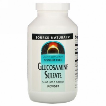 Source Naturals, 硫酸グルコサミンパウダー、 ナトリウム不使用、 16 oz (453.6 g)