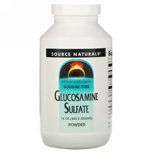 Source Naturals, 硫酸グルコサミンパウダー、 ナトリウム不使用、 16 oz (453.6 g)