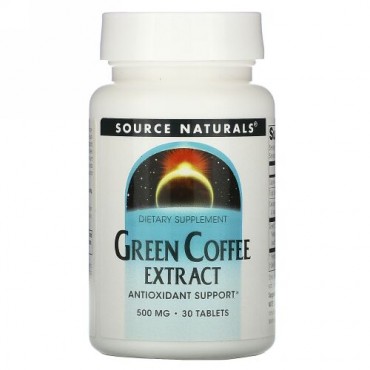 Source Naturals, グリーンコーヒーエキス、500 mg、30タブレット