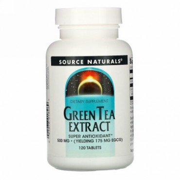 Source Naturals, グリーンティー エキス, 500 mg, 120 錠