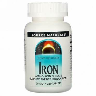 Source Naturals, 鉄分、25mg、250錠