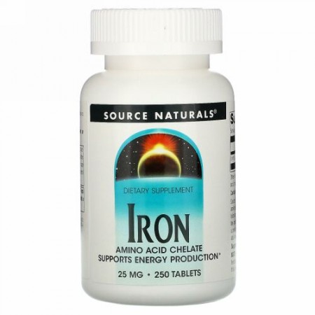 Source Naturals, 鉄分、25mg、250錠
