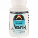 Source Naturals, L-アルギニン、フリーフォーム、500 mg、カプセル100個