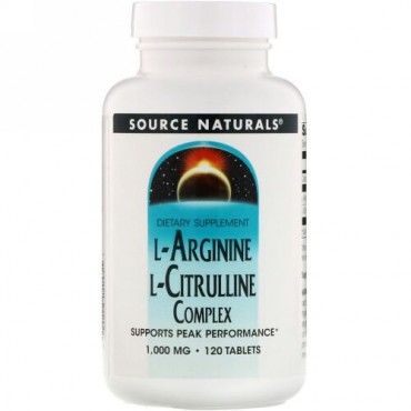 Source Naturals, L-アルギニン L-シトルリンコンプレックス、 1000 mg、 120錠