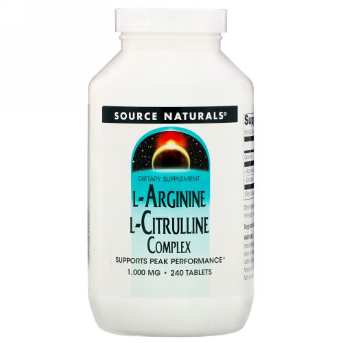 Source Naturals, L-アルギニンL-シトルリン複合体, 1,000 mg, 240錠