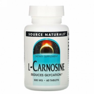 Source Naturals, L-Carnosine, 500 mg, 60錠