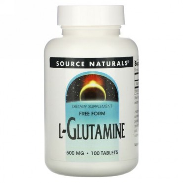 Source Naturals, L-グルタミン, 500 mg, 100錠