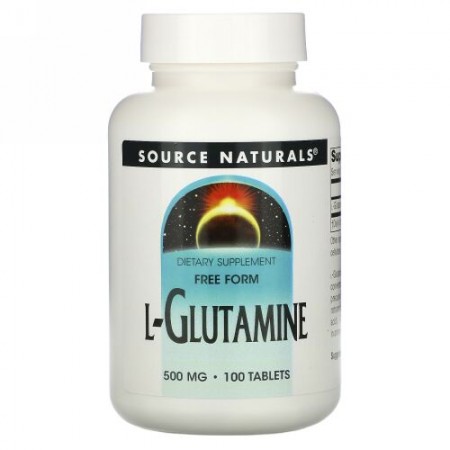 Source Naturals, L-グルタミン, 500 mg, 100錠