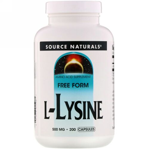Source Naturals, L-リジン、500 mg、 200カプセル