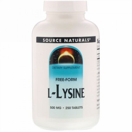 Source Naturals, L-リシン, 500 mg, 250 粒