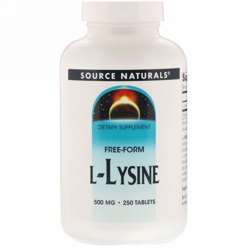 Source Naturals, L-リシン, 500 mg, 250 粒