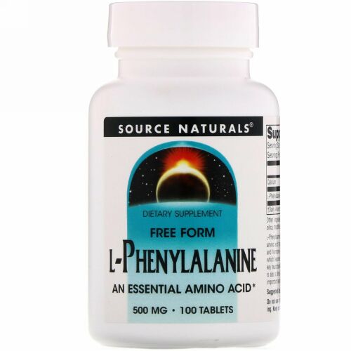Source Naturals, L-フェニルアラニン, 500 mg, 100 錠