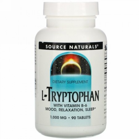 Source Naturals, L-トリプトファン、1,000 mg、90錠