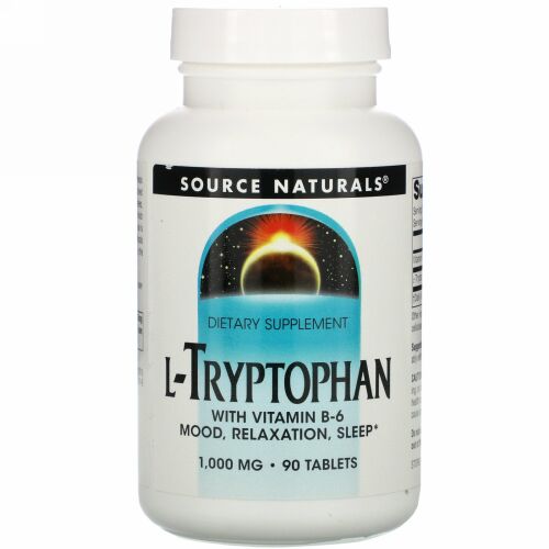 Source Naturals, L-トリプトファン、1,000 mg、90錠