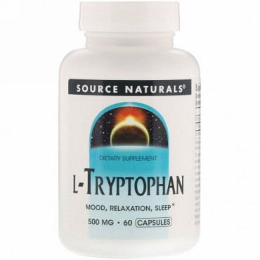 Source Naturals, L-トリプトファン、500 mg、60カプセル