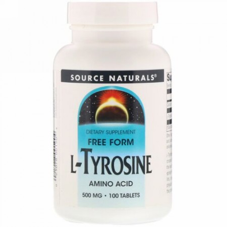 Source Naturals, L-チロシン、500mg、100錠