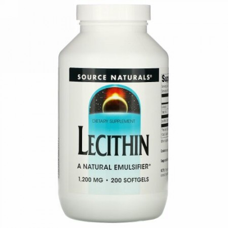 Source Naturals, レシチン, ソフトジェル200粒