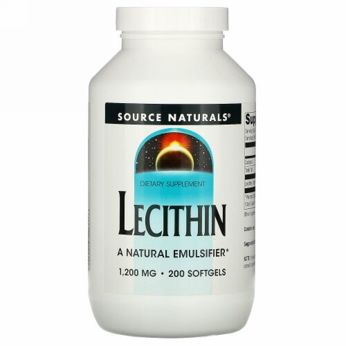 Source Naturals, レシチン, ソフトジェル200粒