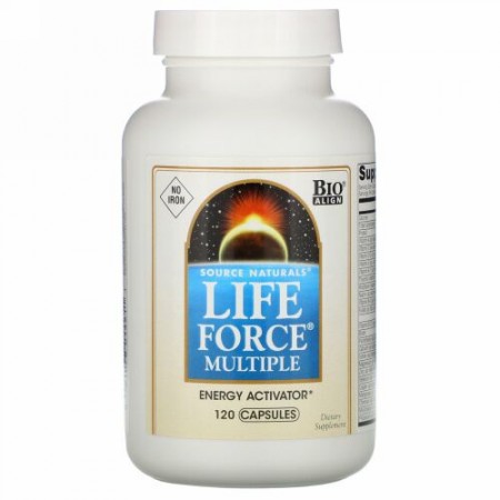 Source Naturals, ライフフォース・マルチプル、 鉄分なし、 120カプセル