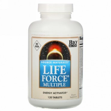 Source Naturals, ライフフォースマルチプル、 鉄分なし、 120 錠