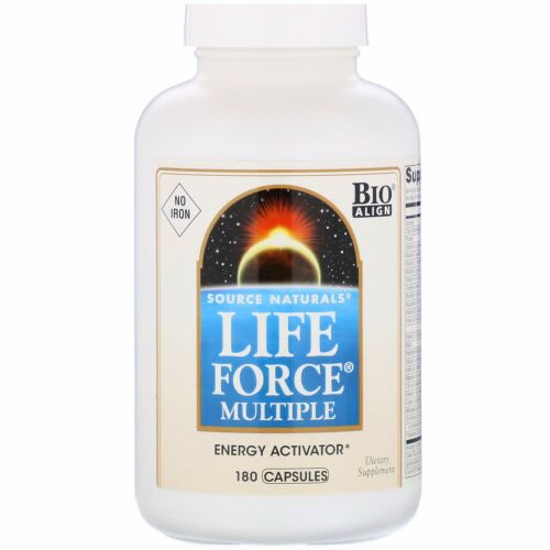 Source Naturals, ライフ フォース マルチプル, ノーアイロン, 180 カプセル