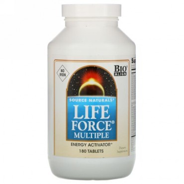Source Naturals, ライフフォース マルチプル, 鉄分無し, 180錠