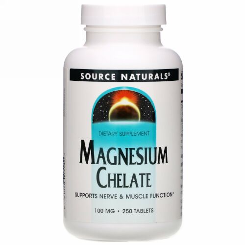 Source Naturals, マグネシウムキレート、 100 mg、 250粒