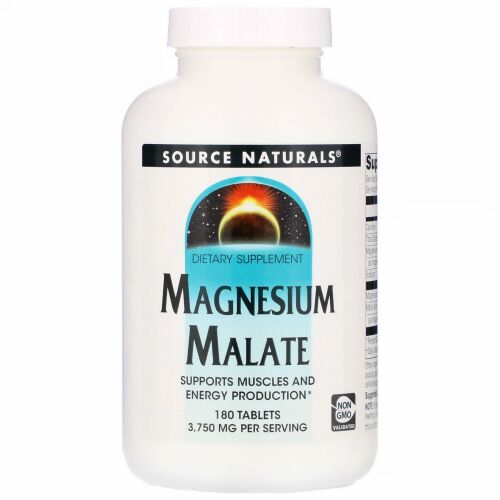 Source Naturals, リンゴ酸マグネシウム、3,750mg、180錠