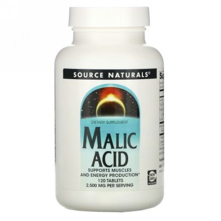 Source Naturals, リンゴ酸、833mg、120錠