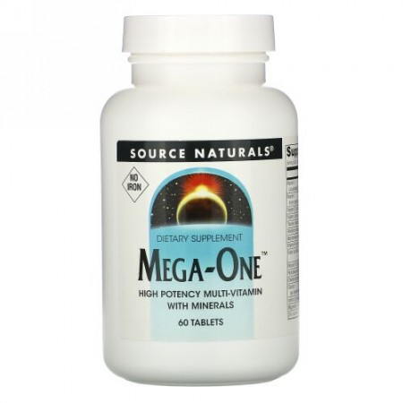 Source Naturals, メガワン、鉄分を含まない、60錠