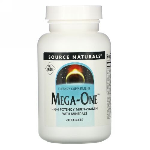 Source Naturals, メガワン、鉄分を含まない、60錠