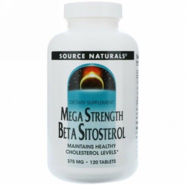 Source Naturals, Mega Strength Β-シトステロール、375 mg、120粒