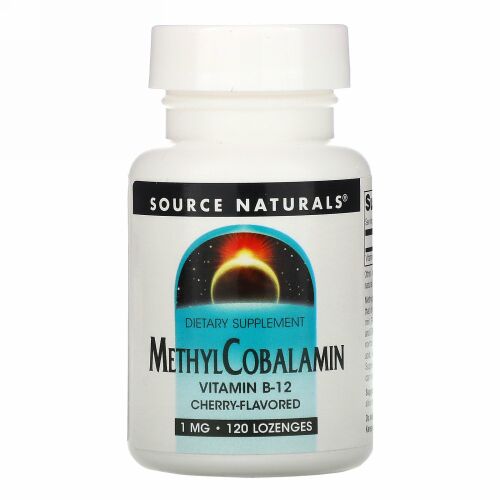 Source Naturals, メチルコバラミン、チェリー風味、1 mg、120バイオリンガルドロップ錠