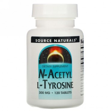 Source Naturals, N-アセチル L-チロシン、 300 mg、 120タブレット