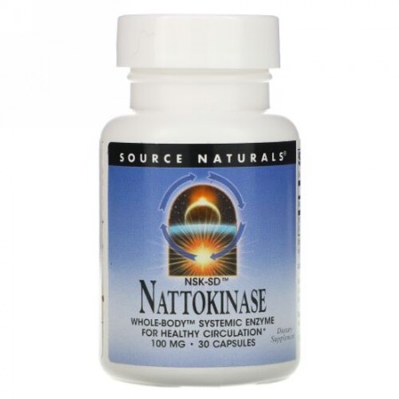 Source Naturals, NSK-SDナットウキナーゼ、100mg、30粒
