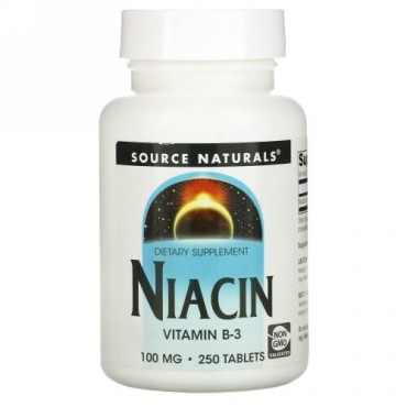Source Naturals, ナイアシン、100 mg、250 粒