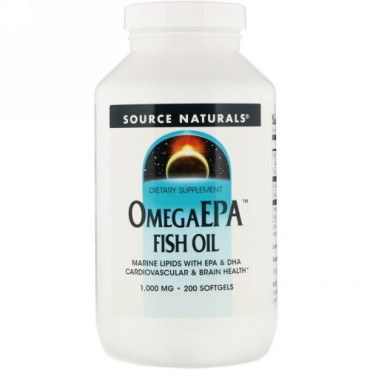 Source Naturals, オメガEPAフィッシュオイル、1,000 mg、200ソフトジェル