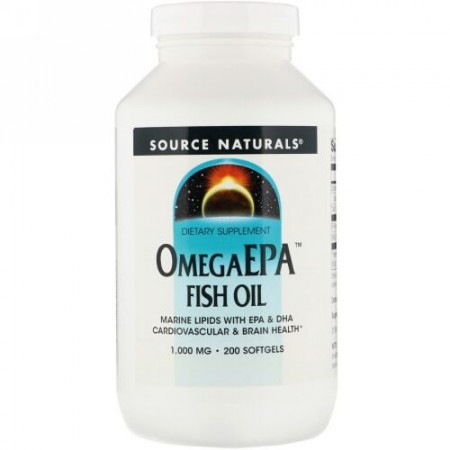Source Naturals, オメガEPAフィッシュオイル、1,000 mg、200ソフトジェル
