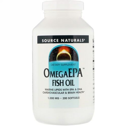 Source Naturals, オメガEPAフィッシュオイル、1,000 mg、200ソフトジェル