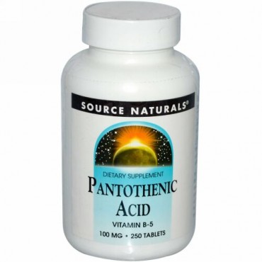Source Naturals, パントテン酸、100mg、250タブレット