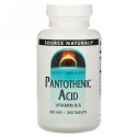 Source Naturals, パントテン酸、 ビタミン B-5、 250 mg、 250タブレット