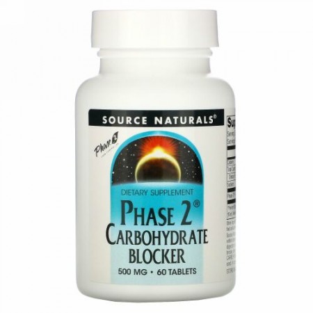 Source Naturals, Phase 2 炭水化物ブロッカー、500 mg、60 錠